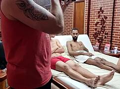 backstage with the cute 18-year-old curvy latina getting fucked hard by two guys for her first time ever