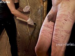 Cruel Blonde Milf Mistress Brutally Whips Submissive Cock