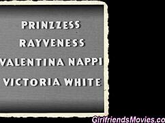 Hey, this lesbian milf spanks her big tits babe in lingerie stockings hard