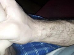 guy strokes monster big cock with toys close up