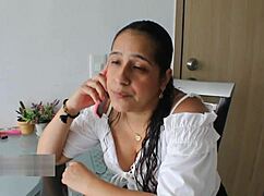 chubby latina milf wife of best friend fucked doggystyle missionary while he works