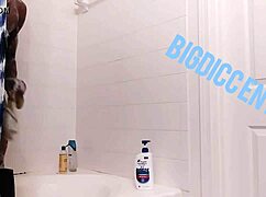 stroking dick hard in shower quick homemade edition!