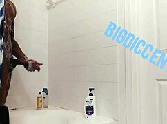 stroking dick hard in shower quick homemade edition!
