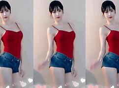 Cute Chinese Girl Dances Up And Down Her Small Tits Bounce