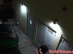 crazy stranger bounds petite teen outdoors for rough facial domination