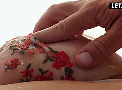 Big oiled ass blonde teen katarina rina spreads tight pussy takes big cock doggystyle massage