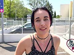 leila 18yo dildos her slutty hole before hard fucking