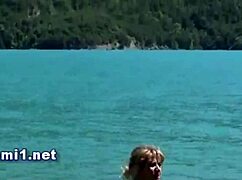 Naomi's beach outing leads to unexpected sticky facial surprise from lover