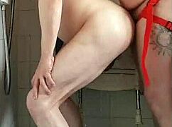 boyfriend's ass pegged across kitchen, field, and bathroom spots