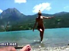 Naomi's beach outing leads to unexpected sticky facial surprise from lover