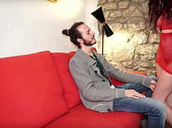 pizza delivery turns into mmf threesome with skinny slut