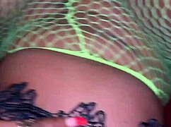 ebony babe's sopping wet pussy glistens and drips with pure desire