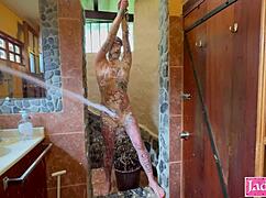 Cheating slave faces punishment through foam humiliation and body writing in the bath