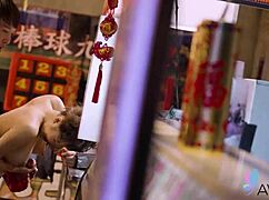 li nana's huge tits bounce wild during her rough pounding session