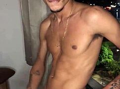 Naughty Boy Jerks Cock at Building Window