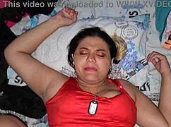 Powerful cumshot blasts across blonde's heaving tits after hardcore pounding. Monster cock unloads epic load on her chest.