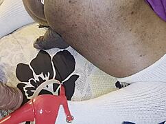 Ebony Wife Femdom Strapon Fucks Hubby Ass Cum Covered Toys Pov