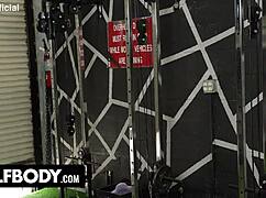 feel the dirty talk heat as sandy love gets doggystyle fucked by nicky rebel during milf workout tease.