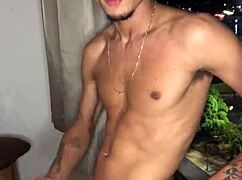 Naughty Boy Jerks Cock at Building Window