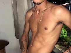 Naughty Boy Jerks Cock at Building Window