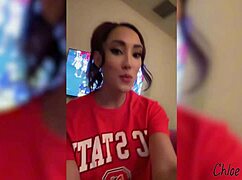 chloe amour seduces college roommate during game day fun