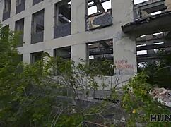 slutty brunette takes stranger's thick cock deep in outdoor anal 😈🍑