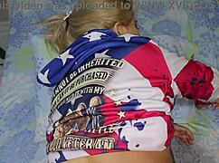 my beautiful blonde girlfriend looks so cute bent over taking it doggy style