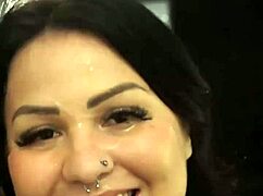 Dessa hot gives total oral quickie backstage cumshot on her pretty face