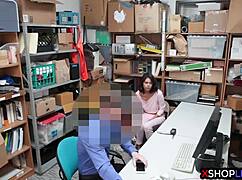 Caught shoplifting? Petite teen pounded by cop's hard cock!