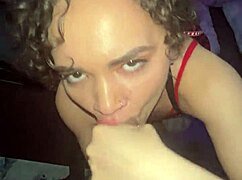Curly pigtail nympho spits sloppy on cock for massive facial pov