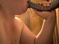 BBW Blindfolded Gags Pukes on Monster Dildo Choking Deepthroat Spitting Toys Fat Old