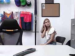 Hot Officer Pounds Bent Over Petite Blondes Doggystyle In Office Group Bang