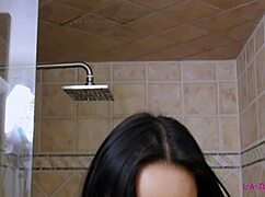 wanna watch sexy asian teen strip in steamy shower?