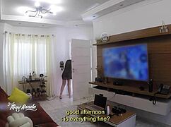 Hot Wife Thay Ksada Teases Delivery Man Barely Clad After Steamy Shower