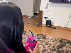 Hot friends watch movie then kiss and fuck big pussies together