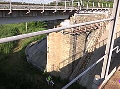 brunette teen pussy pounded doggystyle bent over public outdoors part 2