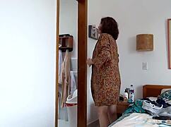 Aroused on beach I masturbate with stepson till he creampies my pussy