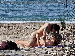 Two lovers caught nude on beach: her squirting orgasms at 7:40 and 13:25 during wild cowgirl creampie ride!