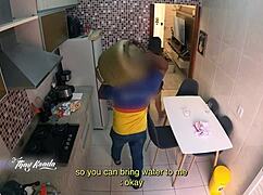 Hot Wife Thay Ksada Teases Delivery Man Barely Clad After Steamy Shower