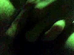 teasing my very hairy black pussy with dirty lesbian illusion fucks