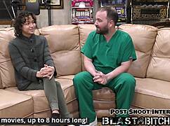 Doctor pounds Brooklyn Rossi four times before exploding cum all over her shaved pussy POV