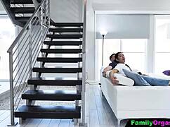 brothers pay horny schoolgirl stepsisters for wild interracial 4some orgy cash bang