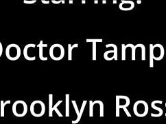 Doctor pounds Brooklyn Rossi four times before exploding cum all over her shaved pussy POV