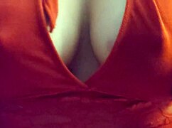 blonde bombshell in red lingerie gets her big tits fucked hard and deep