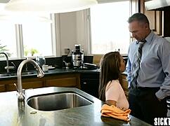 Hot teen's tight ass takes older guy's cock! You watching?