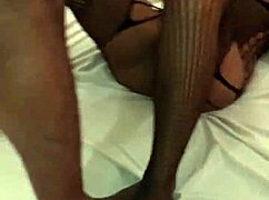 i'm stroking my wet pussy watching that huge black cock destroy my hotwife while hubby's jerking off excited