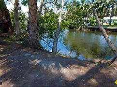 Thick blonde milf with big tits gets bent over fucked hard by roadside assistance guy outdoors