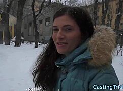 casting newbie, slowly strip tease then bend over for camera