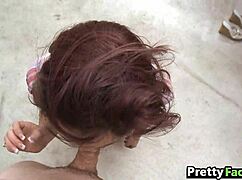 Giselle Leon redhead teen slut begs for hot facial cumshot