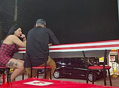 Brazilian Wife Bent Over Doggystyle Cuckold Outdoor by Old Guy